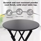 COZONY 3-Piece Folding Patio Bistro Set, Space-Saving Outdoor Table & Chairs with Sturdy Metal Frame, Weather-Resistant Furniture for Garden & Yard