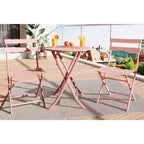 COZONY 3-Piece Folding Patio Bistro Set, Space-Saving Outdoor Table & Chairs with Sturdy Metal Frame, Weather-Resistant Furniture for Garden & Yard