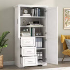 GDFStudio Sienna Modern Wood Freestanding Bathroom Storage Cabinet with Three Drawers and Adjustable Shelf