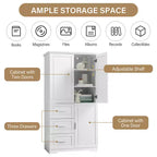 GDFStudio Sienna Modern Wood Freestanding Bathroom Storage Cabinet with Three Drawers and Adjustable Shelf