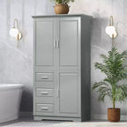 GDFStudio Sienna Modern Wood Freestanding Bathroom Storage Cabinet with Three Drawers and Adjustable Shelf