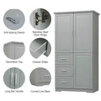 GDFStudio Sienna Modern Wood Freestanding Bathroom Storage Cabinet with Three Drawers and Adjustable Shelf