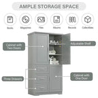 GDFStudio Sienna Modern Wood Freestanding Bathroom Storage Cabinet with Three Drawers and Adjustable Shelf