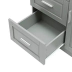 GDFStudio Sienna Modern Wood Freestanding Bathroom Storage Cabinet with Three Drawers and Adjustable Shelf