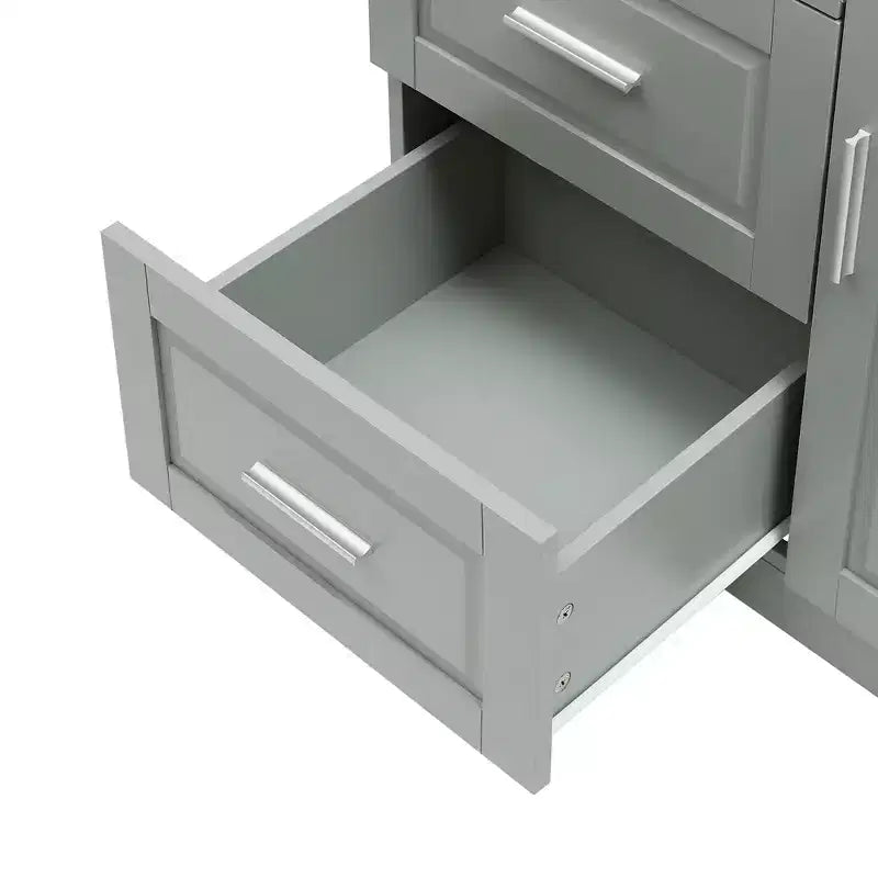 GDFStudio Sienna Modern Wood Freestanding Bathroom Storage Cabinet with Three Drawers and Adjustable Shelf