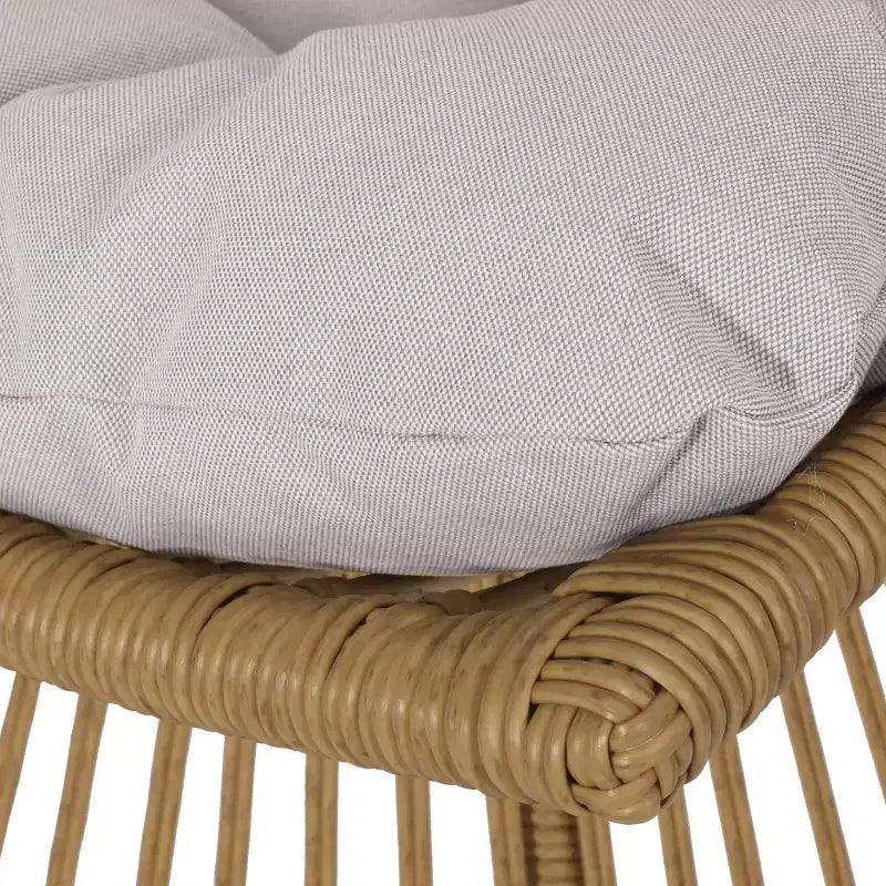 Outdoor Patio Bar Set of 2, Side Table and Upholstered Club Chair, Waterproof Rattan Wicker Conversation Set, Outdoor Bistro Set