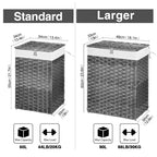 Greenstell Laundry Basket with Lid, Two Removable Inner Lining Bags, Two-compartment Garment Storage Basket