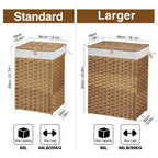 Greenstell Laundry Basket with Lid, Two Removable Inner Lining Bags, Two-compartment Garment Storage Basket