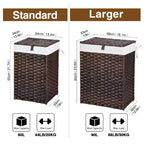 Greenstell Laundry Basket with Lid, Two Removable Inner Lining Bags, Two-compartment Garment Storage Basket