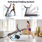 3HP Treadmill for Home with 9% Incline - 7.5MPH Max Speed, 300LBS Capacity, Bluetooth Speaker, Home Office Treadmills for Running Jogging Walking
