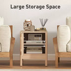 Bestier Modern Nightstand with Clear Acrylic Panel & Large Storage Space, 16x16x20 inch-Set of 2