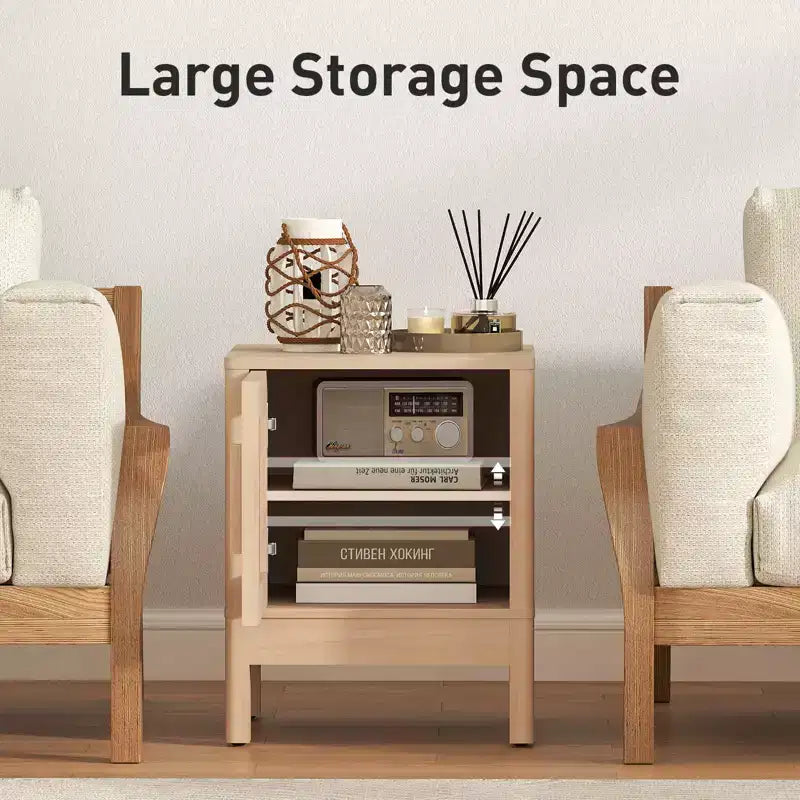 Bestier Modern Nightstand with Clear Acrylic Panel & Large Storage Space, 16x16x20 inch-Set of 2