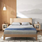 Bestier Modern Nightstand with Clear Acrylic Panel & Large Storage Space, 16x16x20 inch-Set of 2