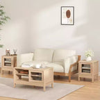 Bestier Modern Nightstand with Clear Acrylic Panel & Large Storage Space, 16x16x20 inch-Set of 2