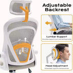 Ergonomic Office Chair, Computer Desk Chair Comfy with Flip-Up Armrests,Comfortable Lumbar Support Gaming Chairs for Bedroom,Study,Student,Wide Seat