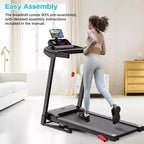 Electric Folding 3.75HP Treadmill for Home w/ Incline&APP,7.5MPH Speed,301lbs,HiFi Bluetooth Speakers,Foldable Treadmill Walking Running Machine