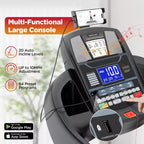 Famistar 4.5HP Folding Treadmill on Sale for Home with 20 Levels Auto Incline, 300LB Capacity, 12MPH Speed Controls, App Control, New Version, Black