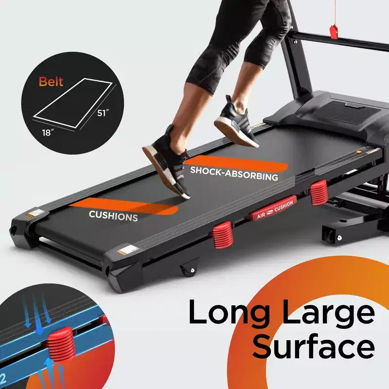 Famistar 4.5HP Folding Treadmill on Sale for Home with 20 Levels Auto Incline, 300LB Capacity, 12MPH Speed Controls, App Control, New Version, Black