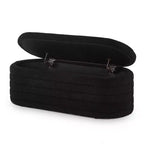 Okak Modern Oval Storage Ottoman Bench with Safety Hinge, Upholstered Entryway Bench, End Of Bed Bench for Living Room, Entryway