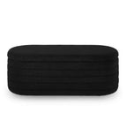 Okak Modern Oval Storage Ottoman Bench with Safety Hinge, Upholstered Entryway Bench, End Of Bed Bench for Living Room, Entryway