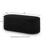 Okak Modern Oval Storage Ottoman Bench with Safety Hinge, Upholstered Entryway Bench, End Of Bed Bench for Living Room, Entryway