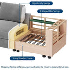 Oversized Modular Sectional Sofa,4/6 Seater Sectional Couch,104 L/136 U Shaped Sofa with Movable Ottoman,Convertible Modular Couch for Living Room