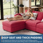 Oversized Modular Sectional Sofa,4/6 Seater Sectional Couch,104 L/136 U Shaped Sofa with Movable Ottoman,Convertible Modular Couch for Living Room