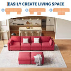 Oversized Modular Sectional Sofa,4/6 Seater Sectional Couch,104 L/136 U Shaped Sofa with Movable Ottoman,Convertible Modular Couch for Living Room