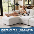 Oversized Modular Sectional Sofa,4/6 Seater Sectional Couch,104 L/136 U Shaped Sofa with Movable Ottoman,Convertible Modular Couch for Living Room