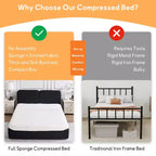 Bestier Compressed Bed with No Assembly Required, 3-Step Setup & Knitted Fabric Design, 88x60x33 inch