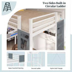 Celebalcony Loft Bed with Desk and Storage Shelves, Frame with 2 Side Ladders for Kids, Teens Adults,Space-Saving and Anti-tilt Design,Black
