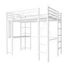 Celebalcony Loft Bed with Desk and Storage Shelves, Frame with 2 Side Ladders for Kids, Teens Adults,Space-Saving and Anti-tilt Design,Black