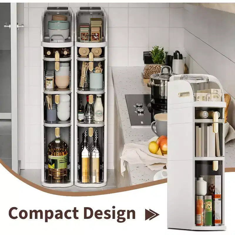 Ultra-Thin Storage Cabinet with Wheels - 3-Tier Slim Narrow Organizer for Small Spaces, Transparent Drawers, Waterproof & Sturdy ABS+PP