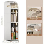 Ultra-Thin Storage Cabinet with Wheels - 3-Tier Slim Narrow Organizer for Small Spaces, Transparent Drawers, Waterproof & Sturdy ABS+PP