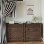 COZONY 3/5 Drawer Dresser, Wide Fluted Wooden Storage Cabinet with Smooth Glide Drawers, Modern Wooden Nightstand