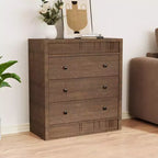 COZONY 3/5 Drawer Dresser, Wide Fluted Wooden Storage Cabinet with Smooth Glide Drawers, Modern Wooden Nightstand
