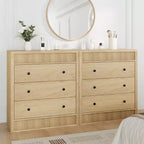 COZONY 3/5 Drawer Dresser, Wide Fluted Wooden Storage Cabinet with Smooth Glide Drawers, Modern Wooden Nightstand