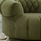 Modern Swivel Accent Chair with Thick Cushioning, Chenille Round Club Chair, 360 Rotating Barrel Chair for Living Room or Apartment-Panipeachy