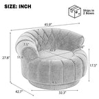 Modern Swivel Accent Chair with Thick Cushioning, Chenille Round Club Chair, 360 Rotating Barrel Chair for Living Room or Apartment-Panipeachy