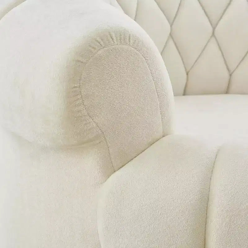 Modern Swivel Accent Chair with Thick Cushioning, Chenille Round Club Chair, 360 Rotating Barrel Chair for Living Room or Apartment-Panipeachy