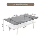Rectangle Coffee TableGlass Coffee Table with Tempered Glass Top, Metal Legs, Modern Transparent Table for Living Room, Apartment, or Home