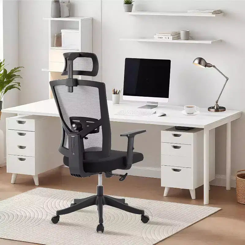 Ergonomic Office Chair ,Adjustable Mesh Desk Chair with Lumbar Support, Swivel Executive Chair on Rolling Wheels for Home, Office, Gaming
