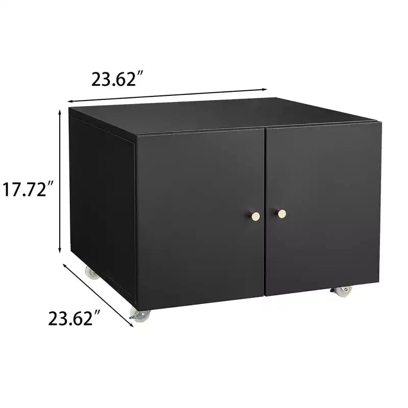 COZONY Printer Stand with Storage, 3D Heavy Duty Printer Table, Adjustable Shelf, Double-Door, on Wheels, Metal Fax Machine Table for Home Office