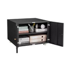 COZONY Printer Stand with Storage, 3D Heavy Duty Printer Table, Adjustable Shelf, Double-Door, on Wheels, Metal Fax Machine Table for Home Office