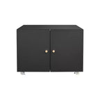 COZONY Printer Stand with Storage, 3D Heavy Duty Printer Table, Adjustable Shelf, Double-Door, on Wheels, Metal Fax Machine Table for Home Office