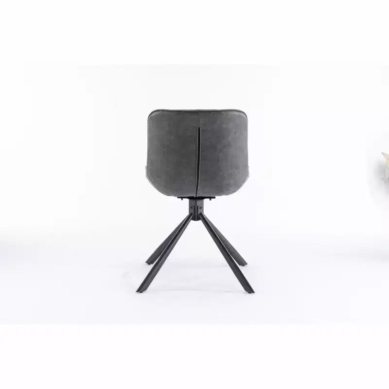 TUYOHW Modern Swivel Dining Chair Set of 2,Accent Chair with Black Metal Legs,Leather & Suede Upholstered Chair for Dining Room,Kitchen,Brown
