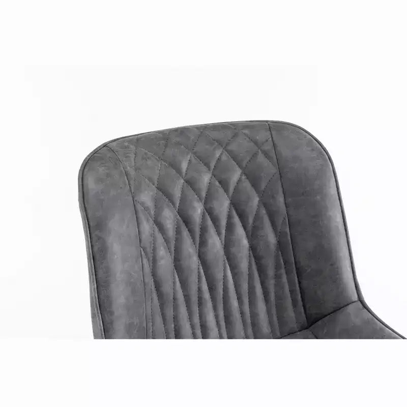 TUYOHW Modern Swivel Dining Chair Set of 2,Accent Chair with Black Metal Legs,Leather & Suede Upholstered Chair for Dining Room,Kitchen,Brown