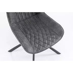 TUYOHW Modern Swivel Dining Chair Set of 2,Accent Chair with Black Metal Legs,Leather & Suede Upholstered Chair for Dining Room,Kitchen,Brown