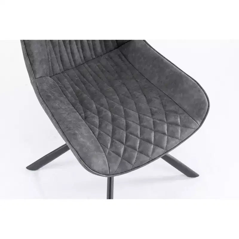 TUYOHW Modern Swivel Dining Chair Set of 2,Accent Chair with Black Metal Legs,Leather & Suede Upholstered Chair for Dining Room,Kitchen,Brown