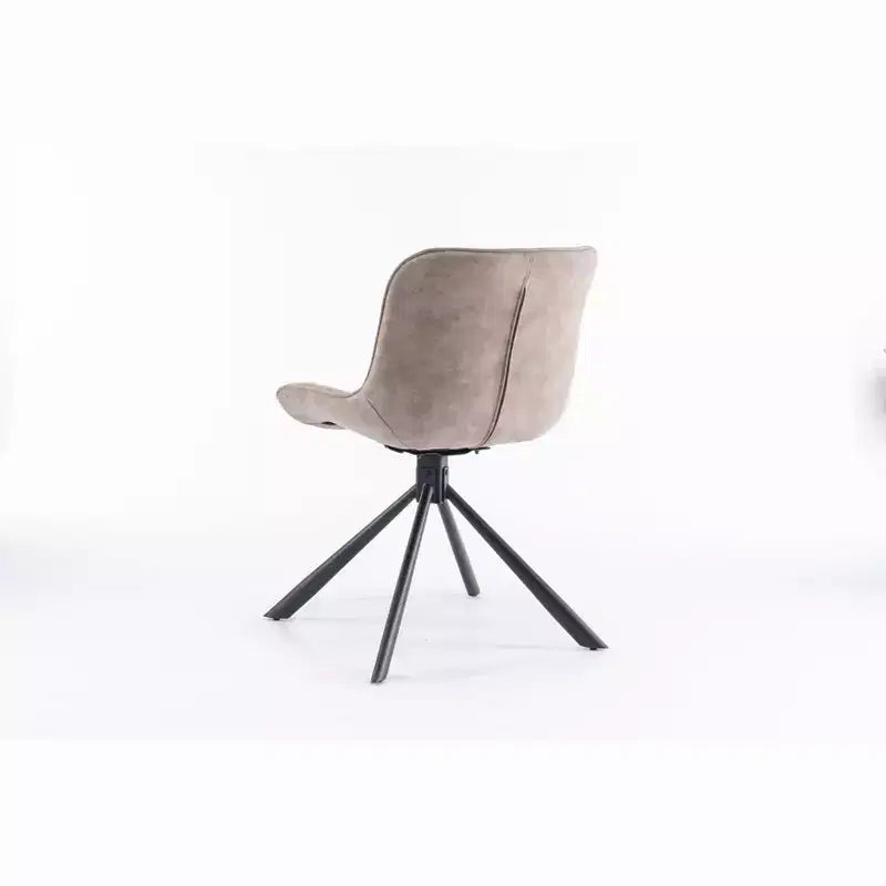 TUYOHW Modern Swivel Dining Chair Set of 2,Accent Chair with Black Metal Legs,Leather & Suede Upholstered Chair for Dining Room,Kitchen,Brown